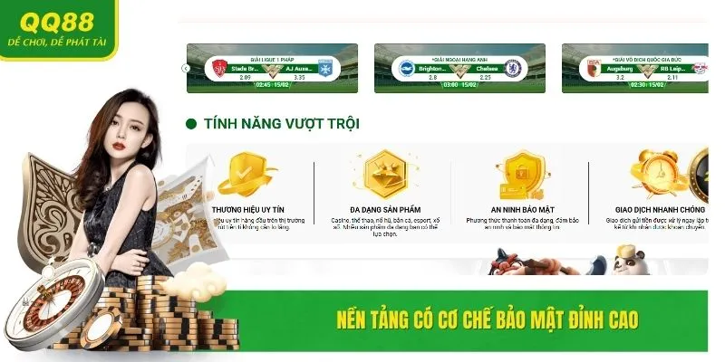 QQ88 🎖️ Nhà Cái Casino QQ88 Com Link Vào Mới Nhất T4/2025 18 Hệ thống áp dụng công nghệ bảo mật tiên tiến hàng đầu.